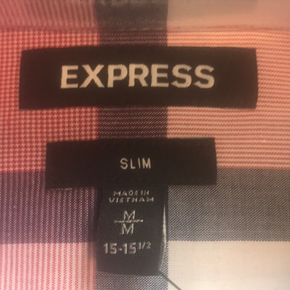 Pink Checkered LS Button Down Shirt - Brand New - Picture 3 of 5